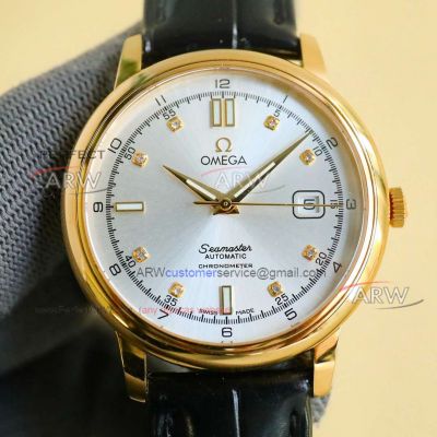 AAA Replica Omega Gold Case Citizen 8215 Automatic Mechanical Watch 40mm 